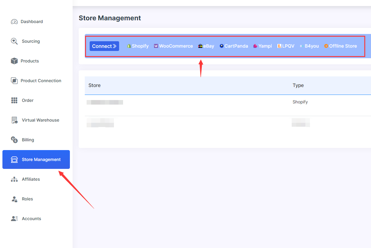 Connect Shopify WooCommerce store